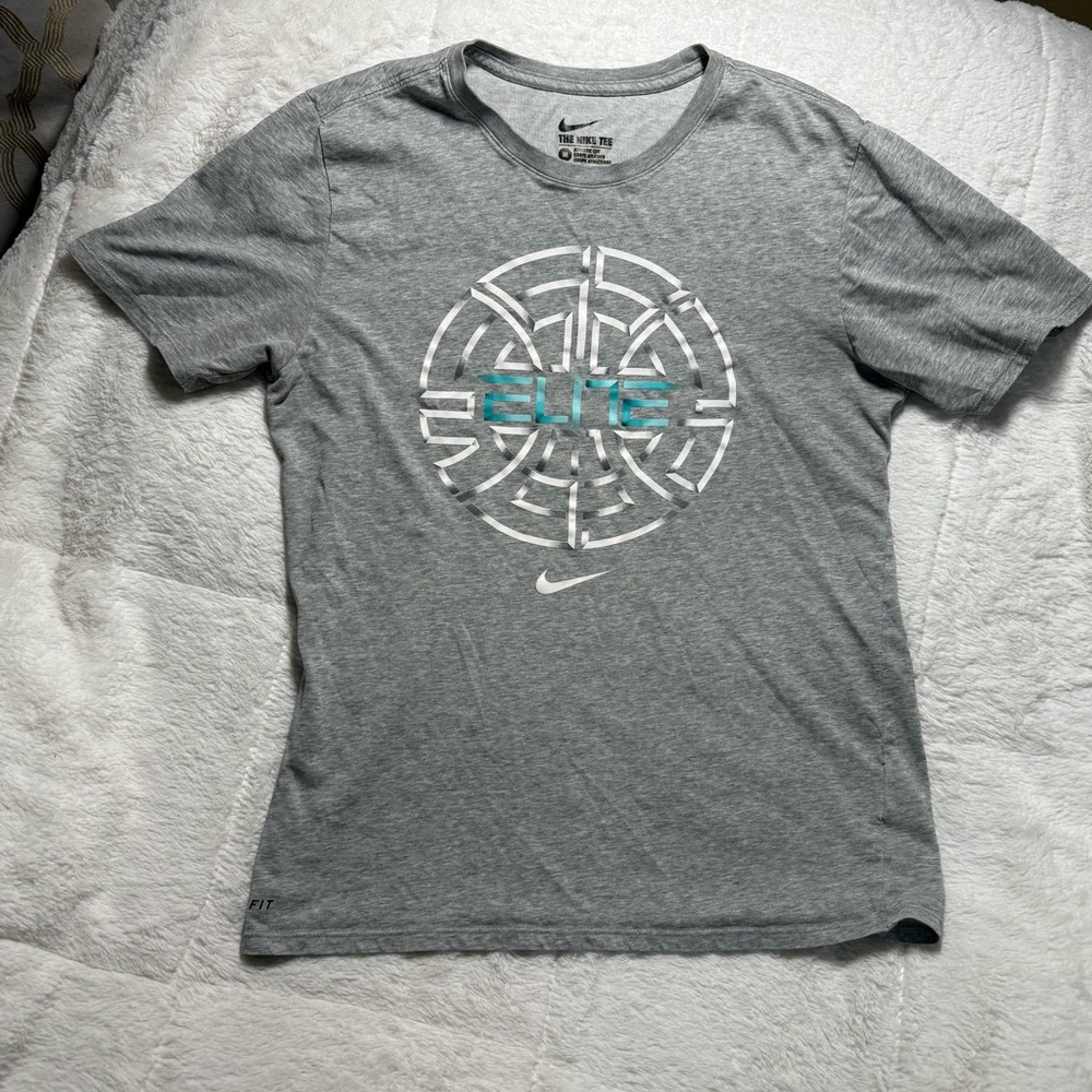 Nike Elite Dri-fit Athletic Cut Sz Medium Gray Men's T-Shirt